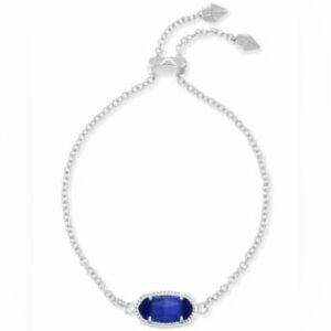 Kendra Scott Elaina Silver Cobalt Cat’s Eye Adjustable Bracelet